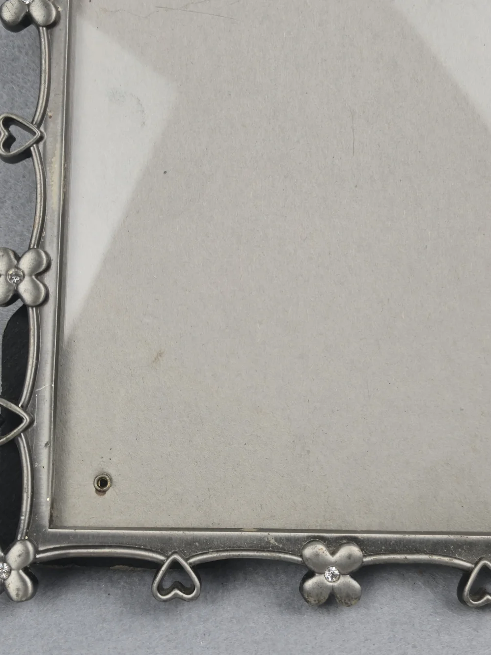 Vintage Elsa Pewter Floral Heart Frame 8x10 Cottagecore Decor